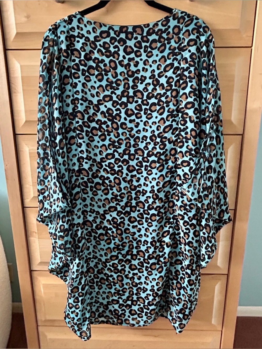 Forever 21 Leopard Print Chiffon Blouson Mini Dress - Picture 2 of 15